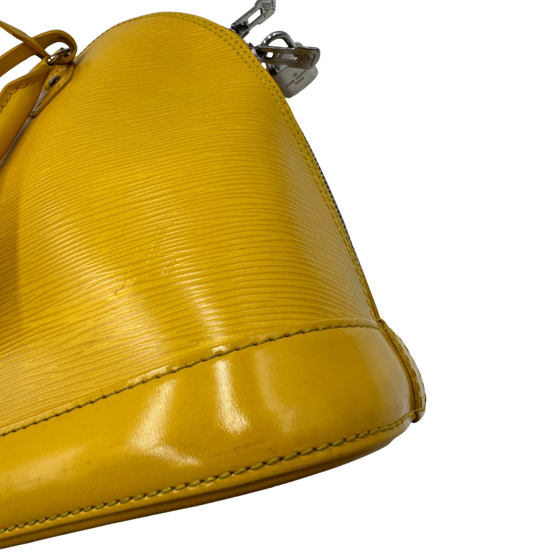 Louis Vuitton Alma in pelle epi gialla nella versione PM, di lusso, originale, ottime condizioni, usata