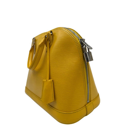 lato Louis Vuitton Alma in pelle epi gialla nella versione PM, di lusso, originale, ottime condizioni, usata 