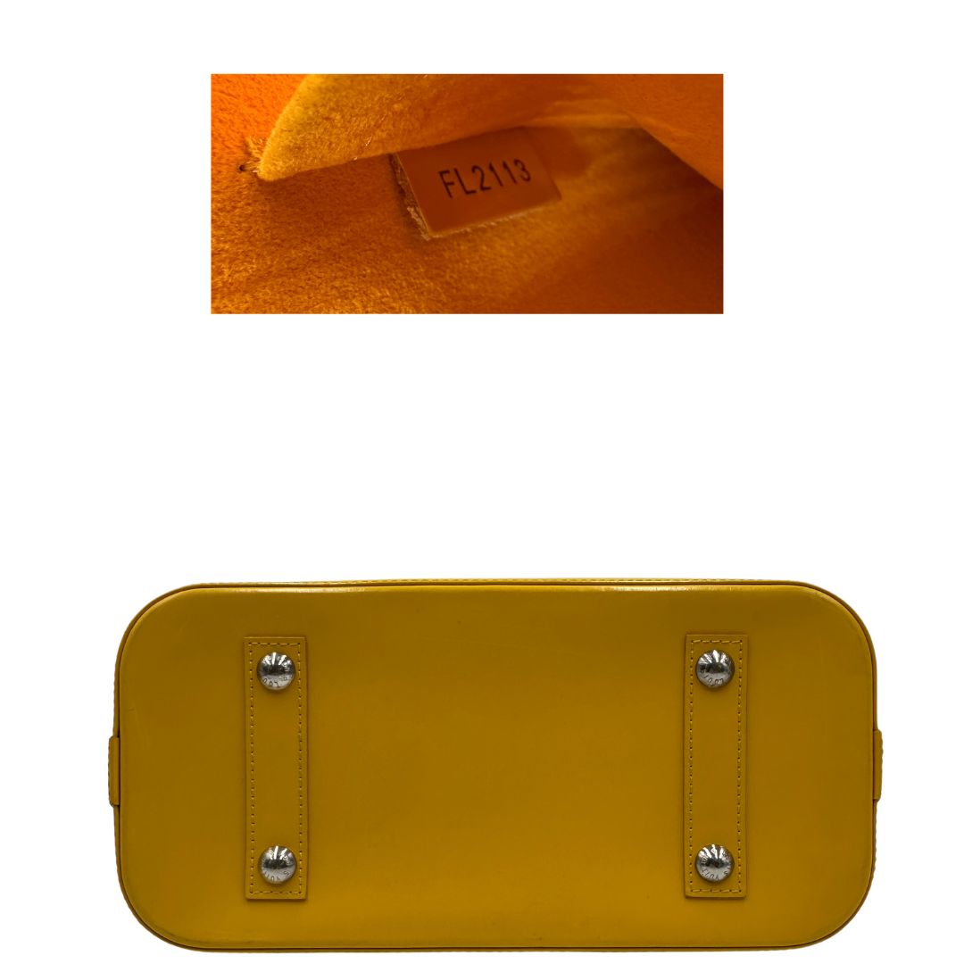 base Louis Vuitton Alma in pelle epi gialla nella versione PM, di lusso, originale, ottime condizioni, usata 