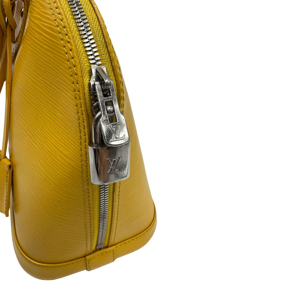 Louis Vuitton Alma in pelle epi gialla nella versione PM, di lusso, originale, ottime condizioni, usata
