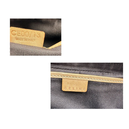 bauletto Celine Macadam in canvas marrone con finiture in vacchetta, munito di doppi manici, di lusso, originale, ottime condizioni