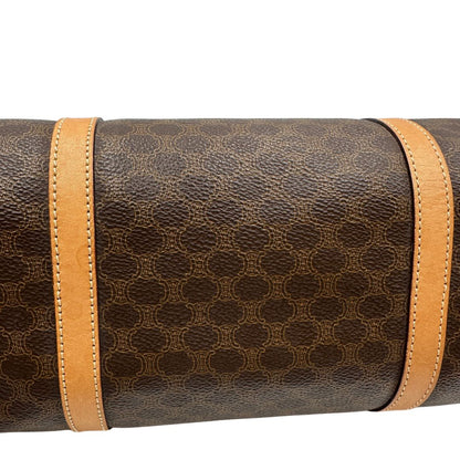bauletto Celine Macadam in canvas marrone con finiture in vacchetta, munito di doppi manici, di lusso, originale, ottime condizioni