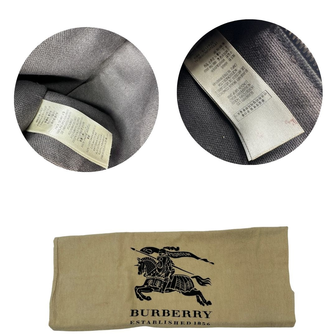 dustbag Shopper Burberry in canvas beige con classica trama tartan e finiture in pelle 