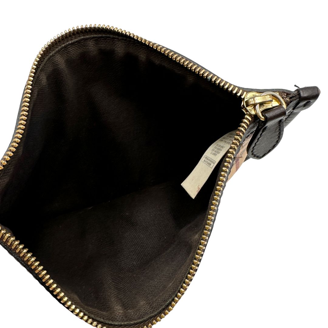 interno Shopper Burberry in canvas beige con classica trama tartan e finiture in pelle