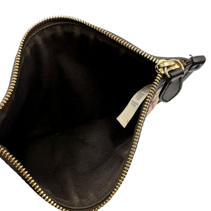 interno Shopper Burberry in canvas beige con classica trama tartan e finiture in pelle
