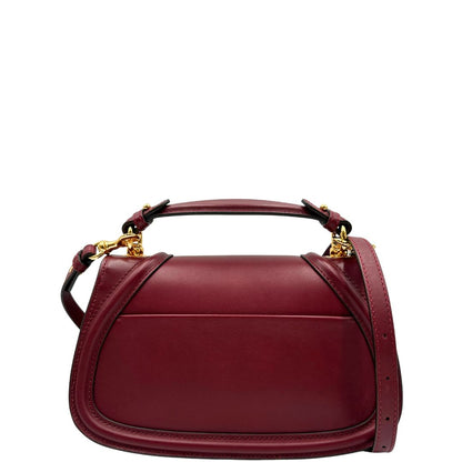 retro Borsa Gucci in pelle bordeaux con iconica doppia G sul front, di lusso, eccellenti condizioni, usata 