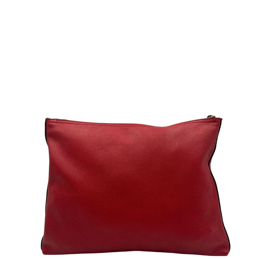 retro  Pochette Gucci in pelle rossa logata sul front, di lusso, originale, ottime condizioni, usata 
