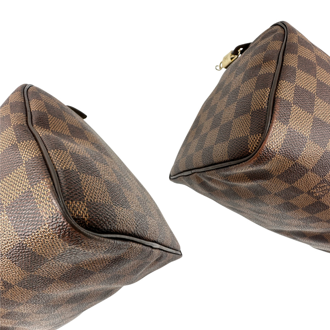 angoli Speedy LV in canvas Damier Ébène nella misura 30 