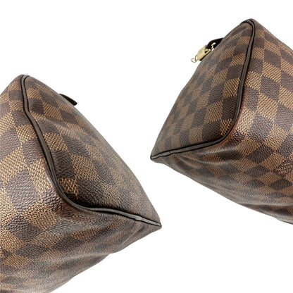 angoli Speedy LV in canvas Damier Ébène nella misura 30 