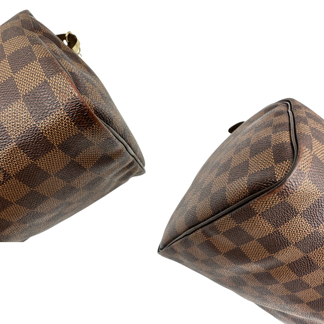 angoli Speedy LV in canvas Damier Ébène nella misura 30 