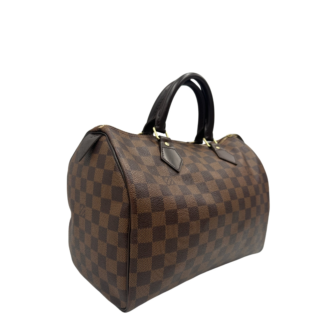 lato Speedy LV in canvas Damier Ébène nella misura 30 