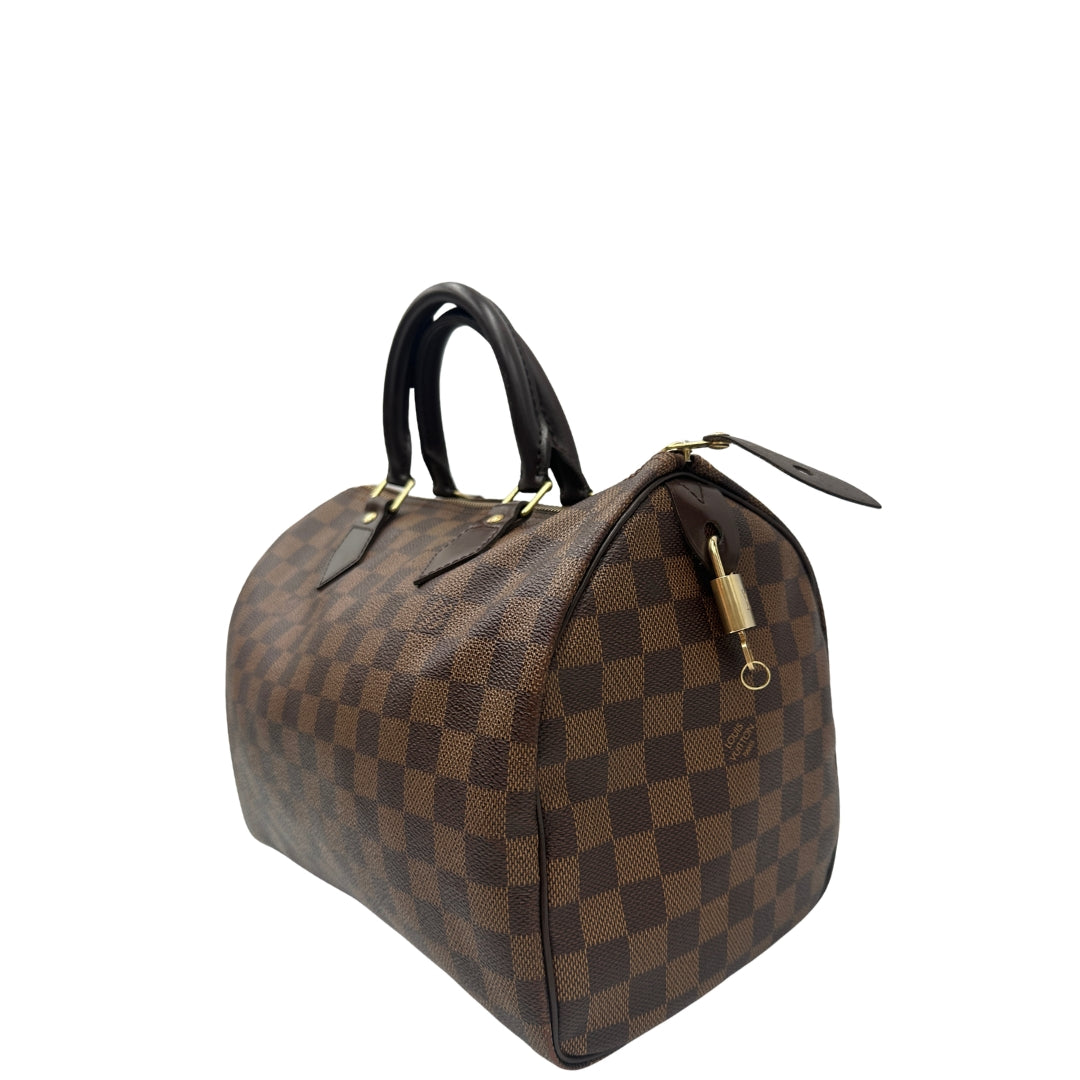 lato Speedy LV in canvas Damier Ébène nella misura 30 