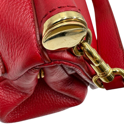  Borsa D&G in pelle trapuntata rossa e hardware dorato, indossabile a mano oppure a spalla, di lusso, originale, buone condizioni, usata