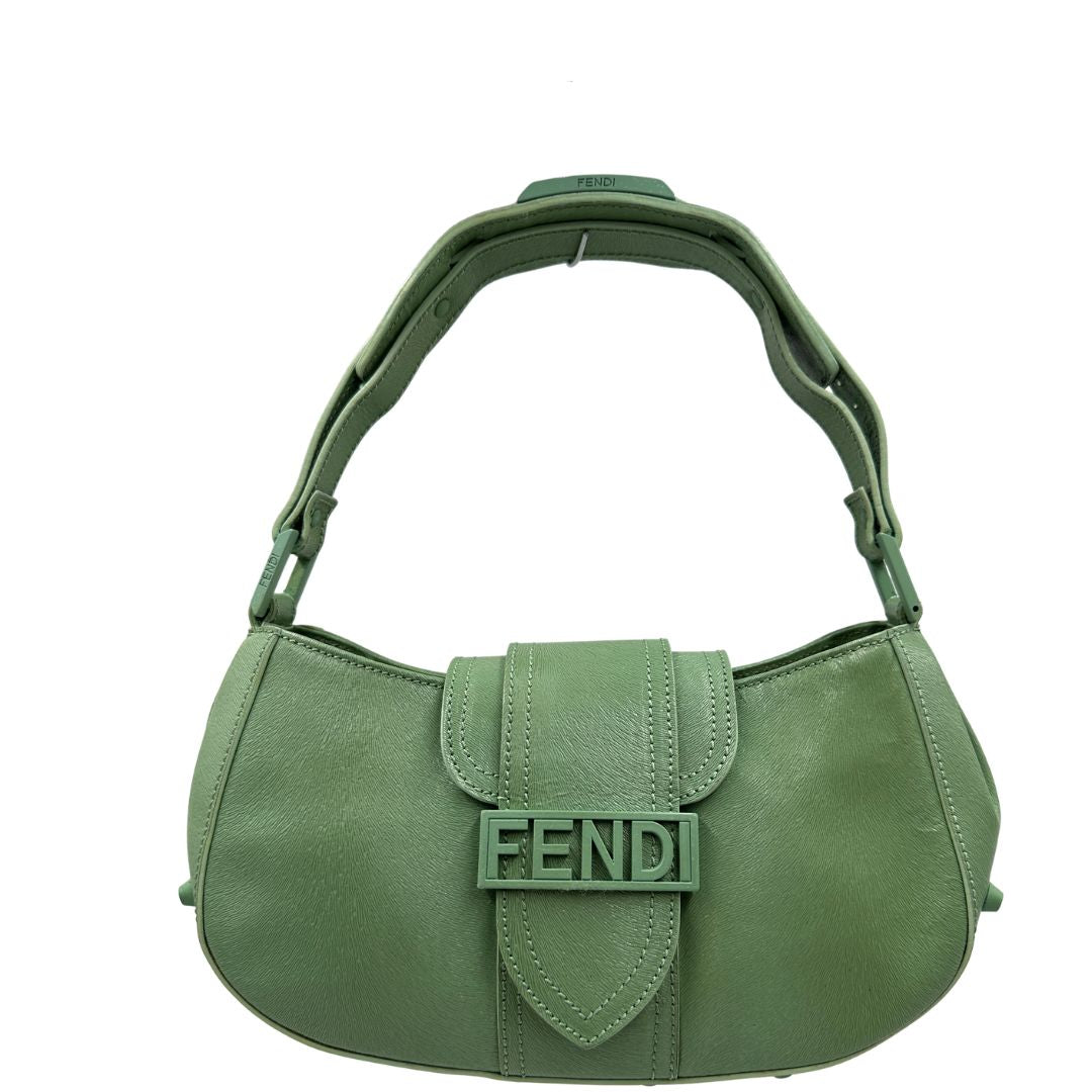 Borsa a spalla Fendi verde