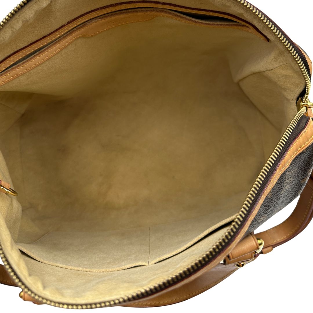 interno  Borsa LV in canvas monogrammato marrone e hardware dorato, nella versione MM, di lusso, originale, ottime condizioni, usata 