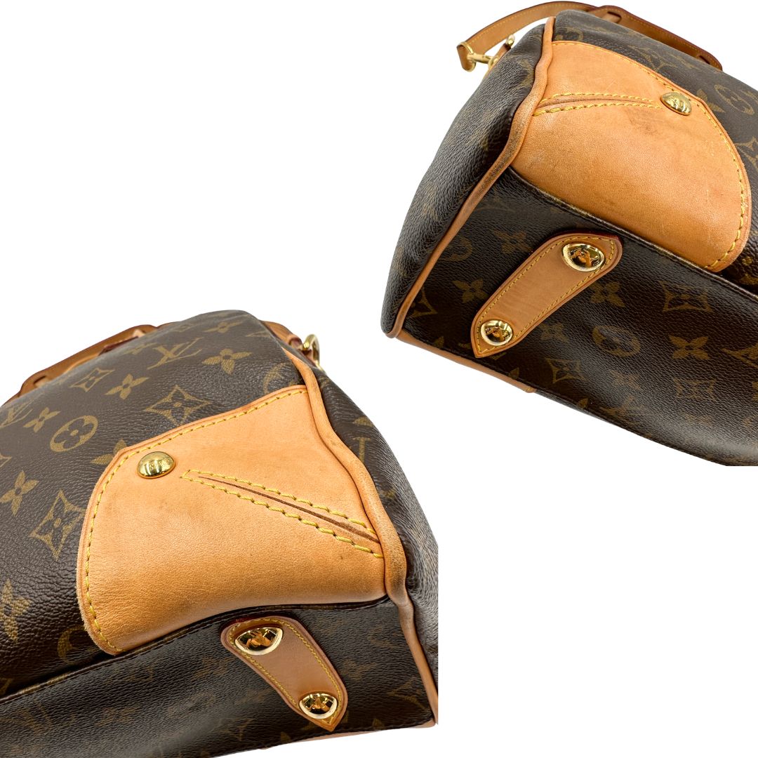  angoli Borsa LV in canvas monogrammato marrone e hardware dorato, nella versione MM, di lusso, originale, ottime condizioni, usata