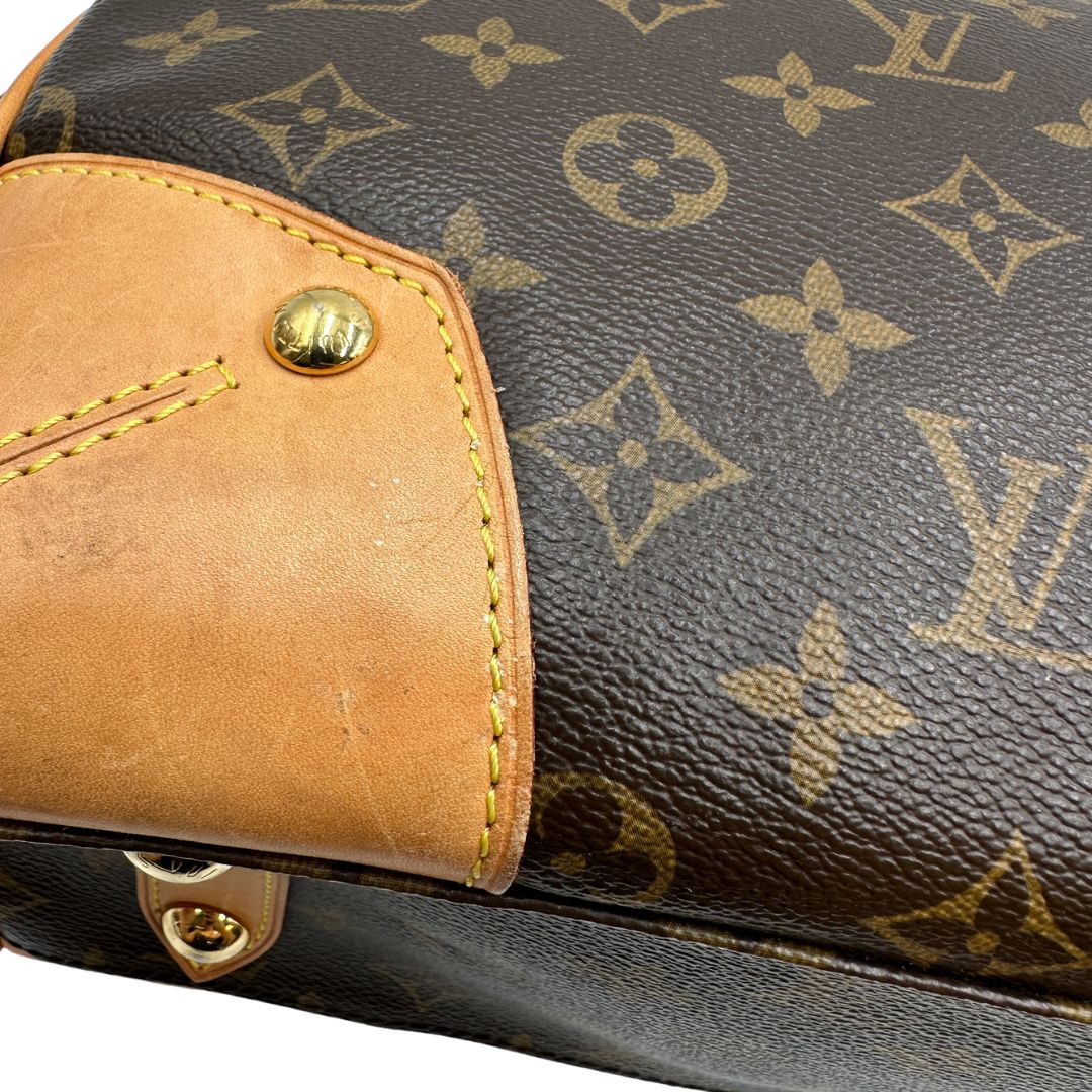  Borsa LV in canvas monogrammato marrone e hardware dorato, nella versione MM, di lusso, originale, ottime condizioni, usata