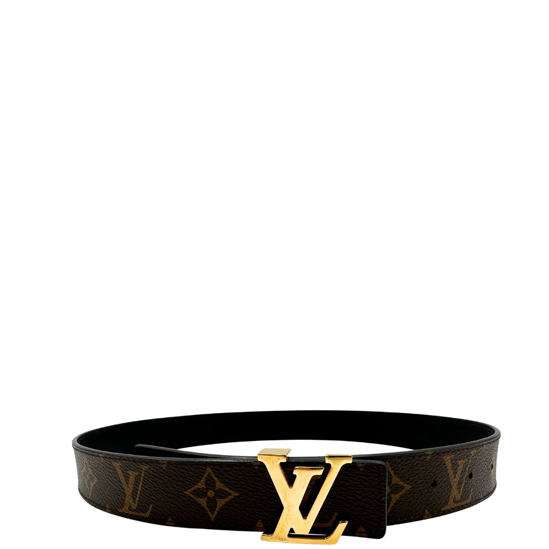 cintura LV double face in canvas marrone monogram e nera, di lusso, originale, ottime condizioni