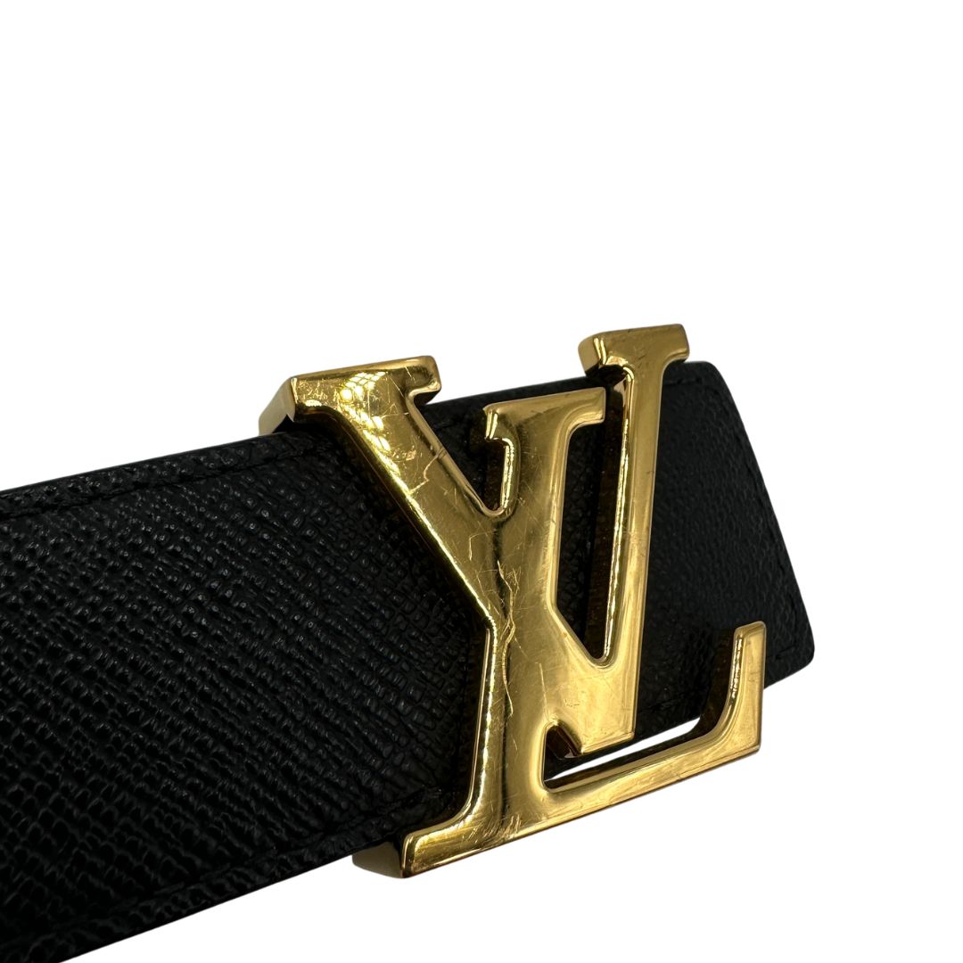 cintura LV double face in canvas marrone monogram e nera, di lusso, originale, ottime condizioni