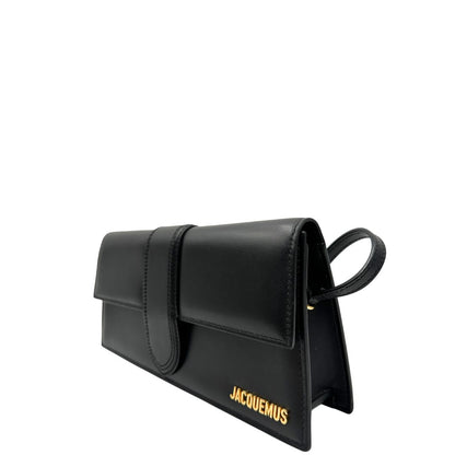 retro  Borsa Jacquemus Le Long Bambino in pelle nera con hardware dorato 