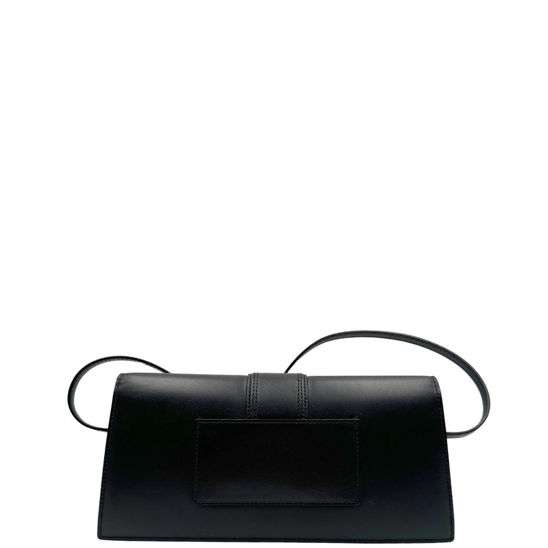 retro  Borsa Jacquemus Le Long Bambino in pelle nera con hardware dorato 