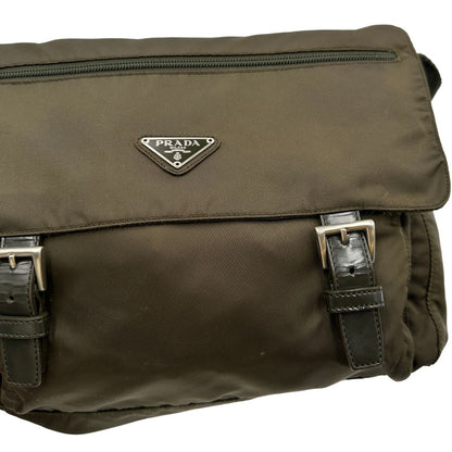 Cartella Prada nylon verde