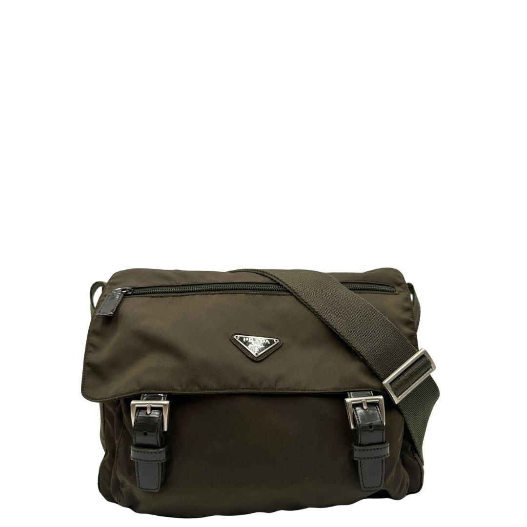 Cartella Prada nylon verde