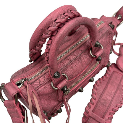 manici Borsa Balenciaga in pelle Arena rosa con hardware argentato, di lusso, originale, ottime condizioni, usata 