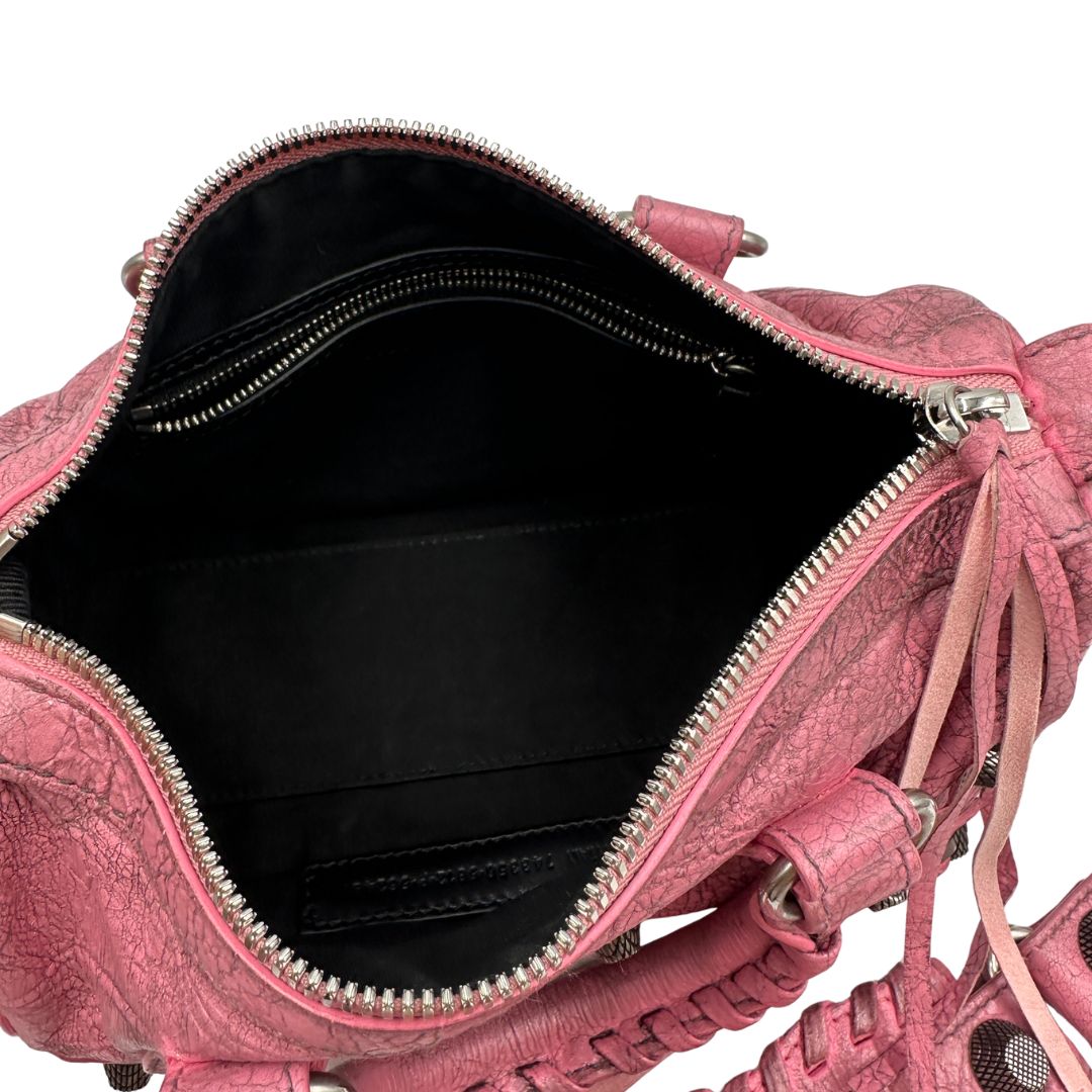 interno Borsa Balenciaga in pelle Arena rosa con hardware argentato, di lusso, originale, ottime condizioni, usata