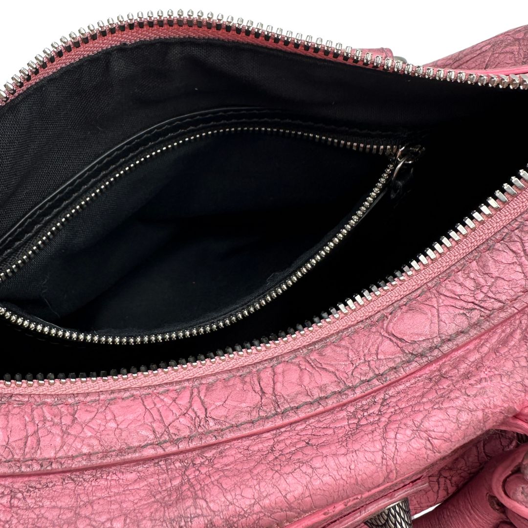 Borsa Balenciaga in pelle Arena rosa con hardware argentato, di lusso, originale, ottime condizioni, usata