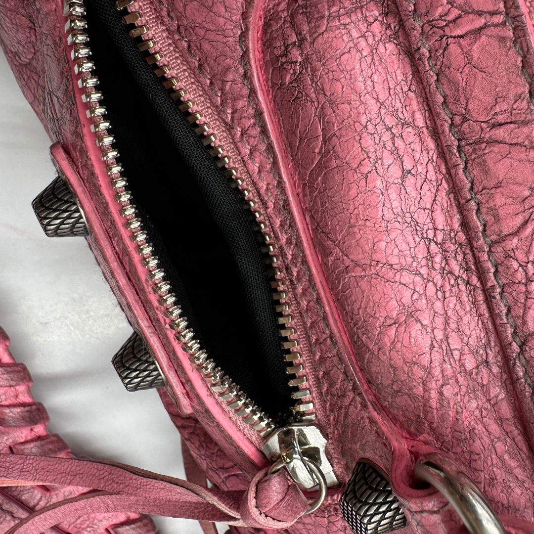 Borsa Balenciaga in pelle Arena rosa con hardware argentato, di lusso, originale, ottime condizioni, usata