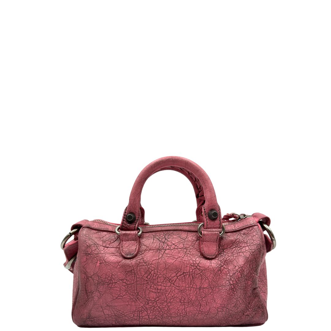 retro Borsa Balenciaga in pelle Arena rosa con hardware argentato, di lusso, originale, ottime condizioni, usata 