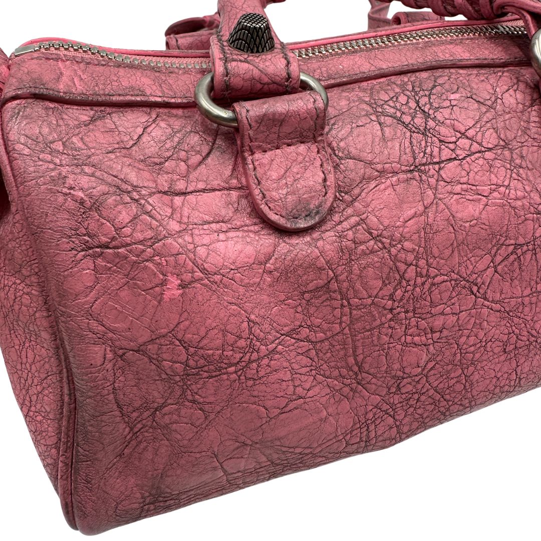 Borsa Balenciaga in pelle Arena rosa con hardware argentato, di lusso, originale, ottime condizioni, usata
