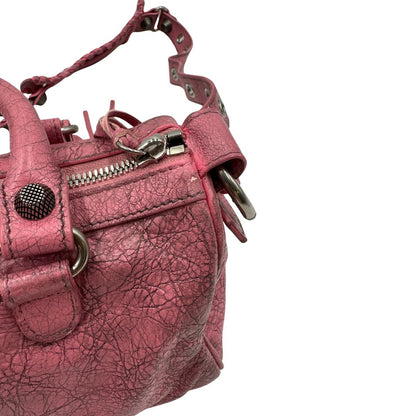 Borsa Balenciaga in pelle Arena rosa con hardware argentato, di lusso, originale, ottime condizioni, usata