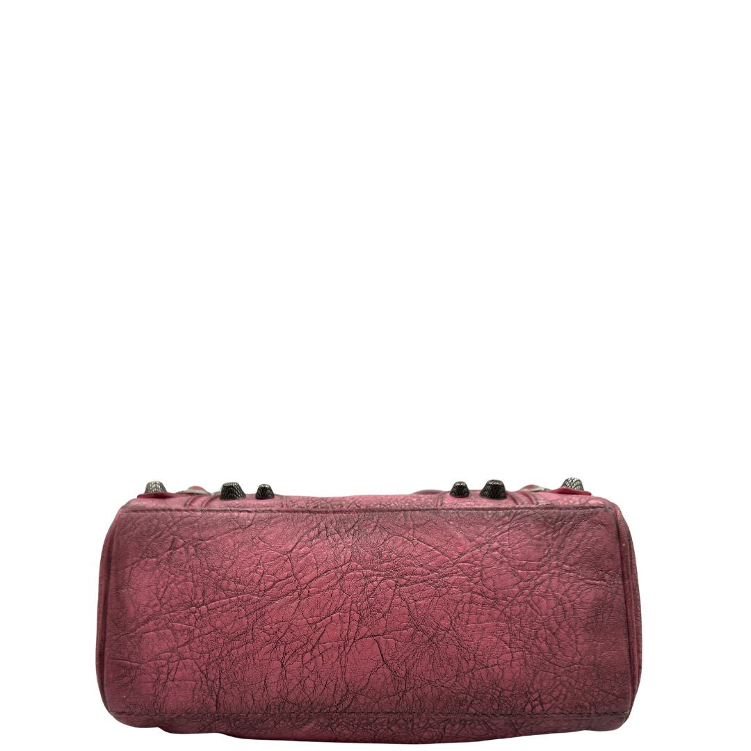 base Borsa Balenciaga in pelle Arena rosa con hardware argentato, di lusso, originale, ottime condizioni, usata 
