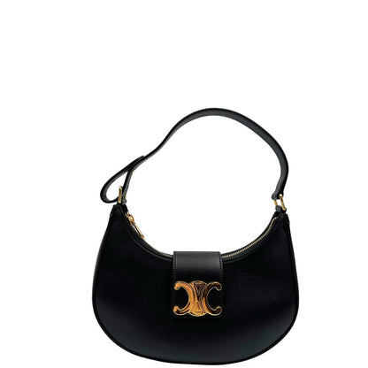 front Borsa Celine Ava Triomphe nella misura media, dalla silhouette a mezza luna, caratterizzata da una firma Triomphe iconica espressione della renaissance Celine, di lusso, originale, eccellenti condizioni