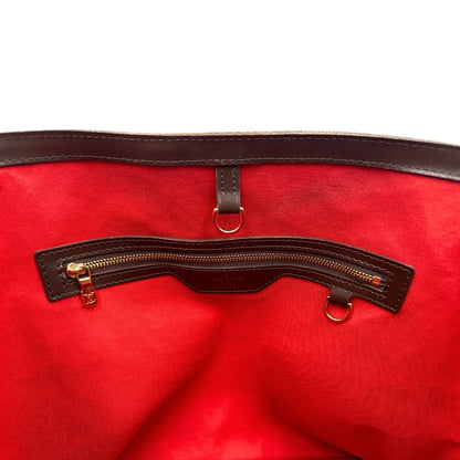 interno  Borsa LV in canvas Damier Ébène e hardware dorato, indossabile a spalla, di lusso, usata, originale