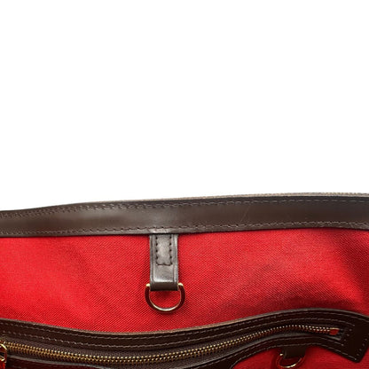 interno  Borsa LV in canvas Damier Ébène e hardware dorato, indossabile a spalla, di lusso, usata, originale