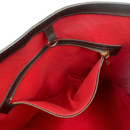 interno  Borsa LV in canvas Damier Ébène e hardware dorato, indossabile a spalla, di lusso, usata, originale