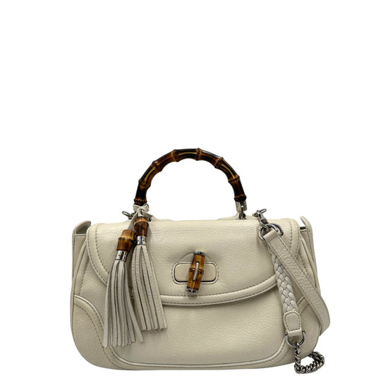 Borsa Gucci Bamboo bianca