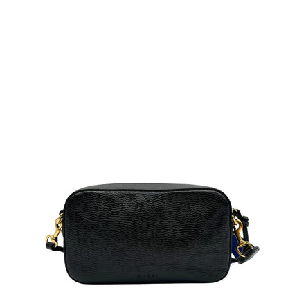 Borsa Gucci realizzata in pelle nera impreziosita da stampa snake sul front, di lusso, originale, usata