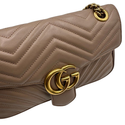  Borsa Gucci Marmont in pelle trapuntata color nude 