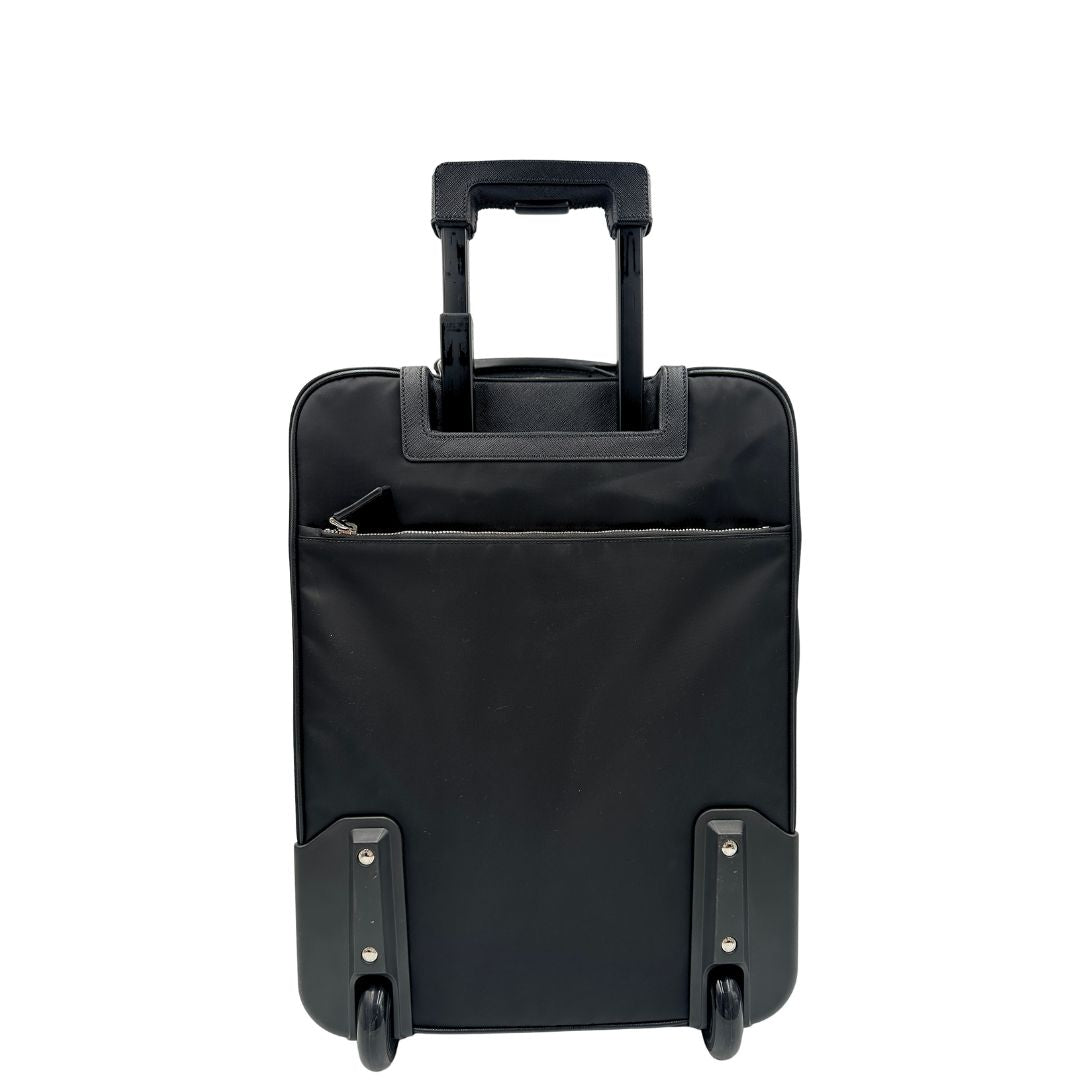 retro Trolley Prada realizzato nel caratteristico nylon nero , di lusso, originale, eccellenti condizioni, usato 