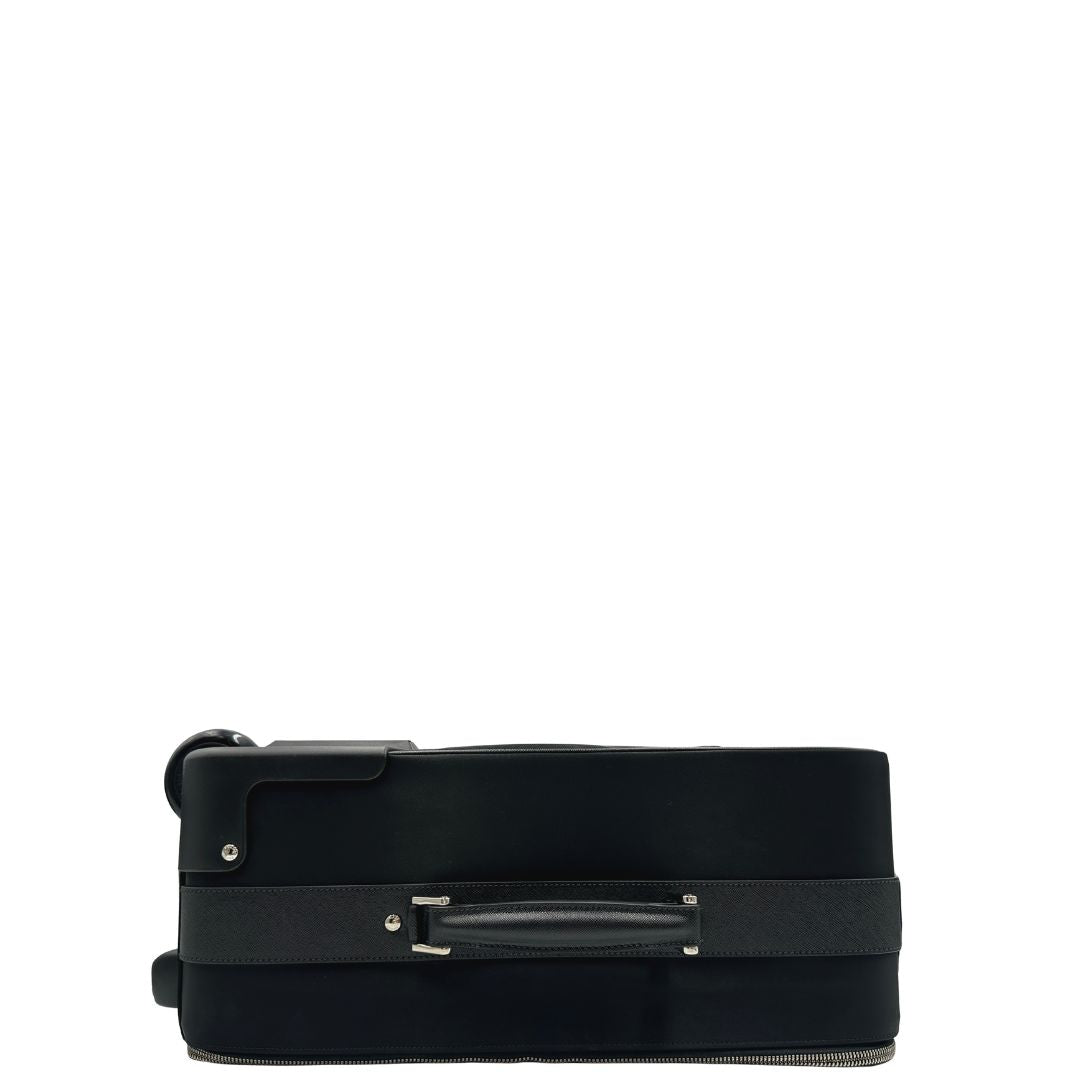 cmanico Trolley Prada realizzato nel caratteristico nylon nero , di lusso, originale, eccellenti condizioni, usato 