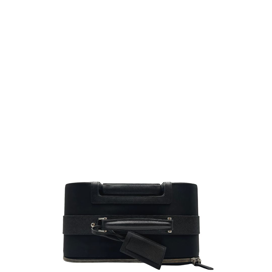 manico Trolley Prada realizzato nel caratteristico nylon nero , di lusso, originale, eccellenti condizioni, usato 