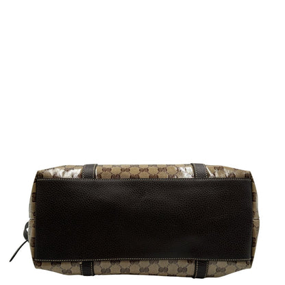 base Borsa Gucci Tote Crystal in tela cerata lucida GG  