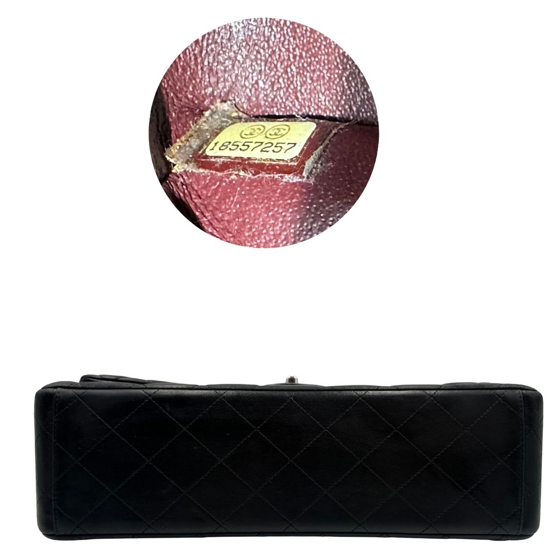 base  Borsa Chanel linea Timeless, in pelle nera trapuntata con motivo matelassé, di lusso, originale, ottime condizioni, usata