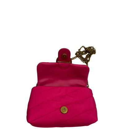 chiusura Borsa Pinko in tessuto riciclato fucsia con hardware dorato, di lusso, originale, eccellenti condizioni, usata 