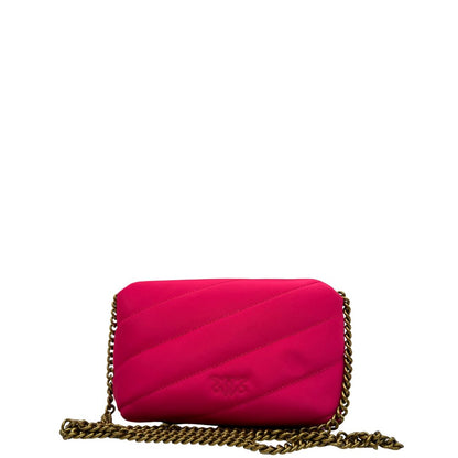 retro Borsa Pinko in tessuto riciclato fucsia con hardware dorato, di lusso, originale, eccellenti condizioni, usata