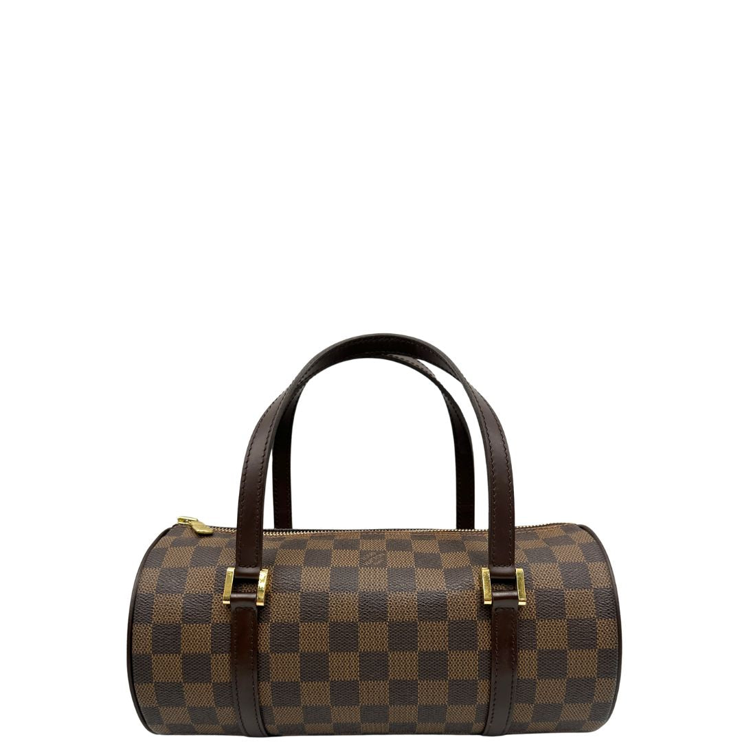 front ìBorsa LV Papillon in canvas Damier Ébène 